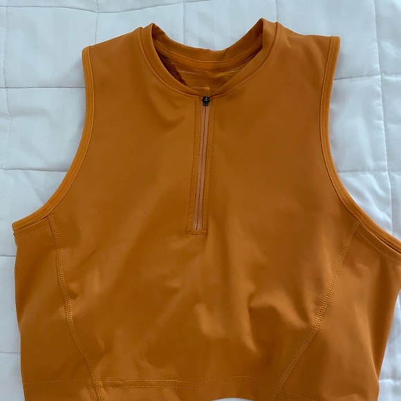 Nike Orange Zip-Front Tank Top - Picture 1 of 2